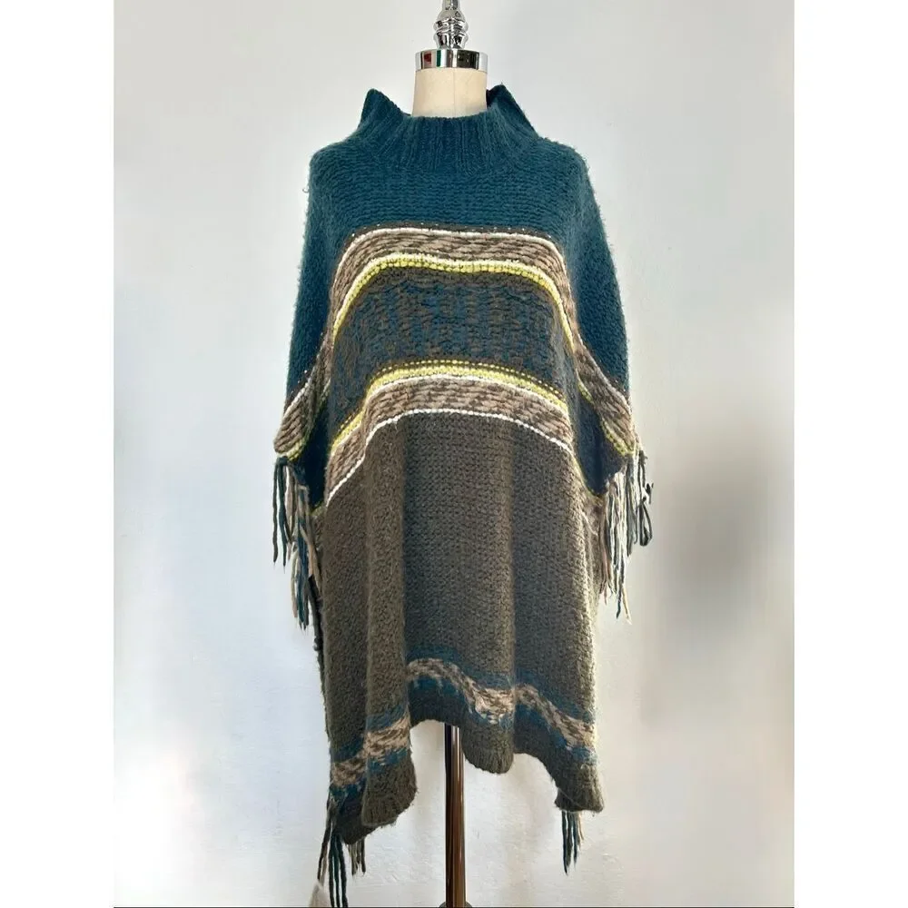 Free People Labyrinth Wool & Angora-Blend Poncho Women’s M/L